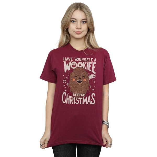 Star Wars Womens/Ladies Wookiee Little Christmas Cotton Boyfriend T-Shirt