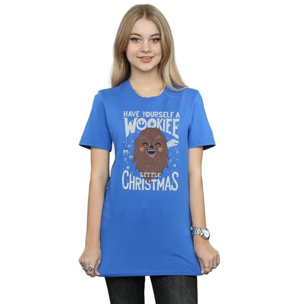 Star Wars Womens/Ladies Wookiee Little Christmas Cotton Boyfriend T-Shirt