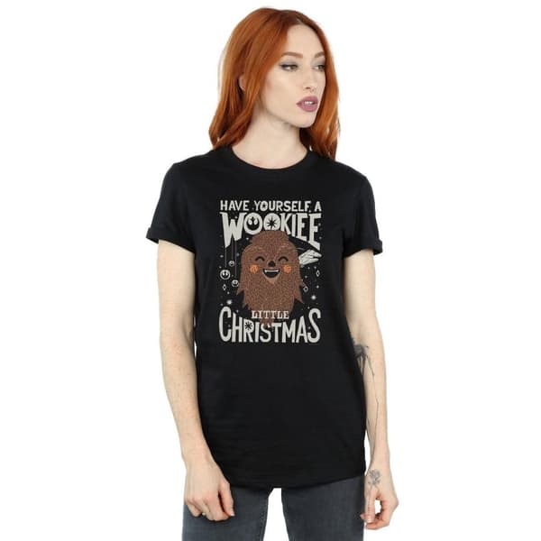Star Wars Womens/Ladies Wookiee Little Christmas Cotton Boyfriend T-Shirt