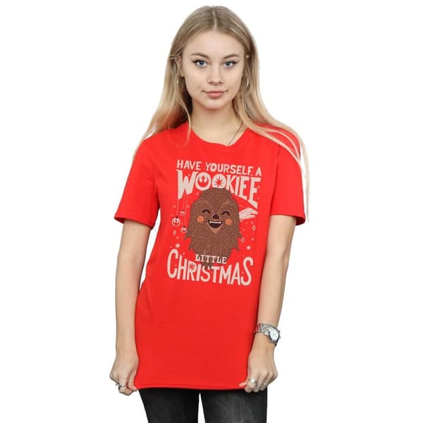 Star Wars Womens/Ladies Wookiee Little Christmas Cotton Boyfriend T-Shirt