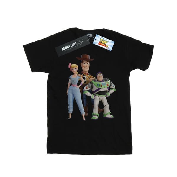 Disney T-shirt i bomull för flickor Toy Story 4 Woody Buzz och Bo Peep
