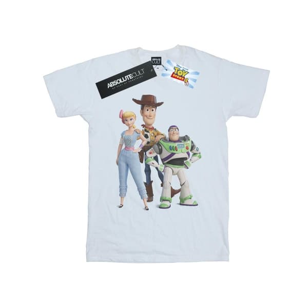 Disney T-shirt i bomull för flickor Toy Story 4 Woody Buzz och Bo Peep White 9-11 Years