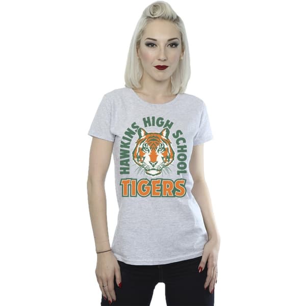 Netflix Womens/Ladies Stranger Things Hawkins Arch Tiger Cotton T-Shirt