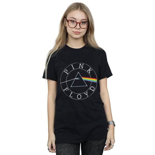 Pink Floyd Womens/Ladies Prism Circle Logo Cotton Boyfriend T-Shirt