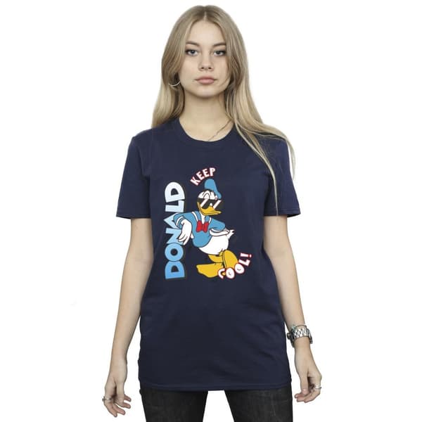 Disney Womens/Ladies Donald Duck Cool Cotton Boyfriend T-Shirt