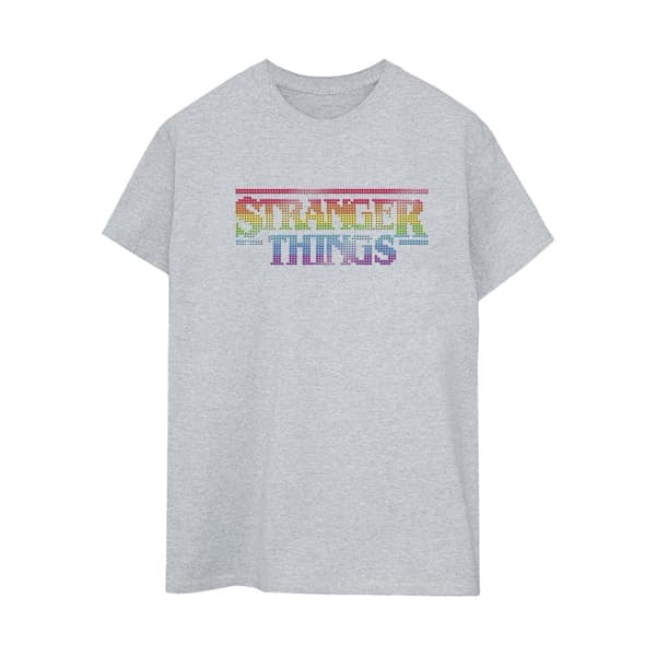 Netflix Womens/Ladies Stranger Things Rainbow Dot Logo Cotton Boyfriend T-Shirt