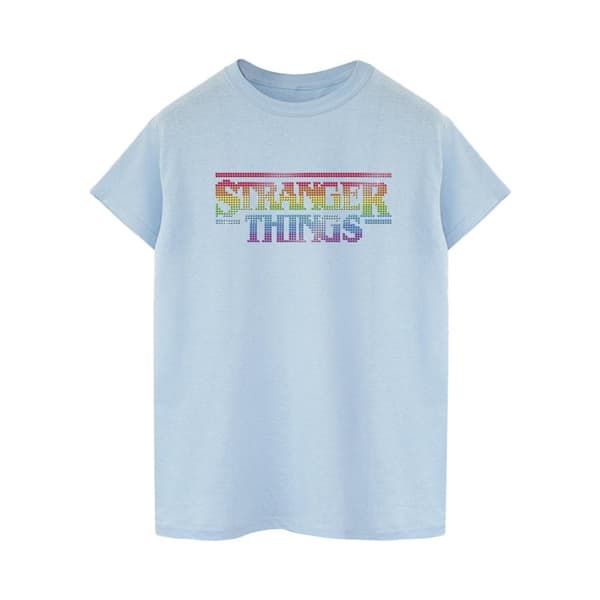 Netflix Womens/Ladies Stranger Things Rainbow Dot Logo Cotton Boyfriend T-Shirt