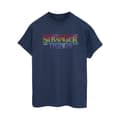 Miniatyrbillede 1 af 3: Netflix Womens/Ladies Stranger Things Rainbow Dot Logo Cotton Boyfriend T-Shirt