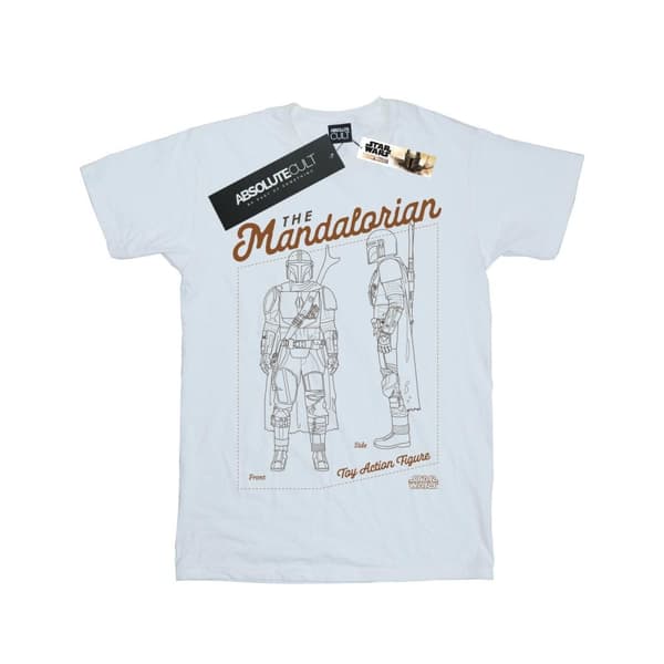 Star Wars Womens/Ladies The Mandalorian Action Figure Cotton Boyfriend T-Shirt