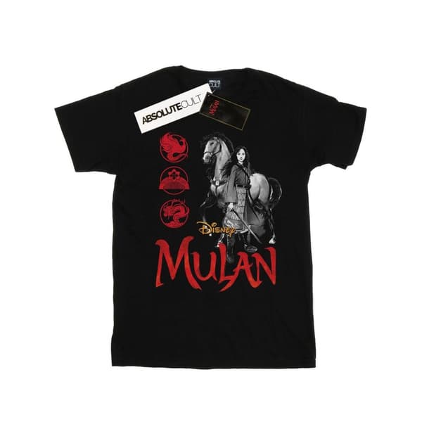 Disney T-shirt i bomull för flickor - Mulan Movie Horse Pose