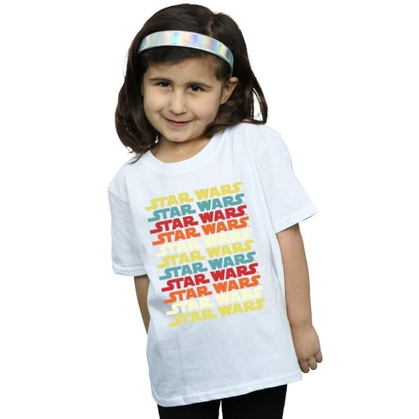 Star Wars Girls Retro Repeat Logo Cotton T-Shirt