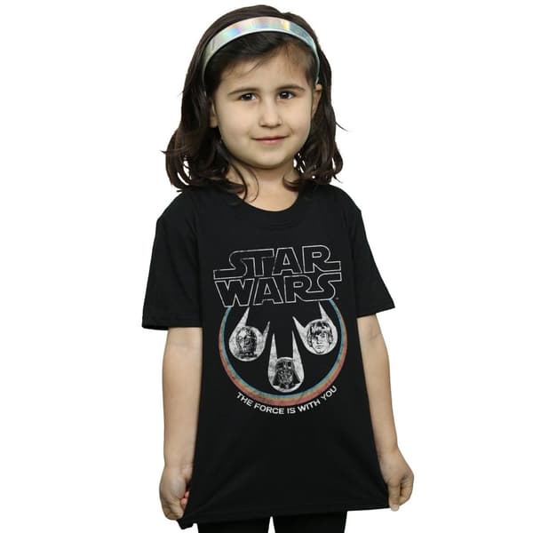 Star Wars Girls Retro Heads Cotton T-Shirt