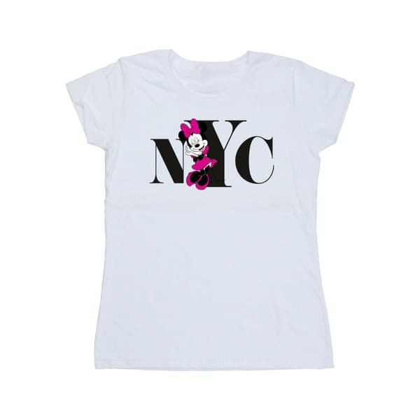 Disney Womens/Ladies Minnie Mouse NYC Cotton T-Shirt White S