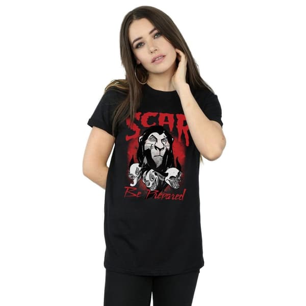 Disney Womens/Ladies The Lion King Scar Be Prepared Cotton Boyfriend T-Shirt
