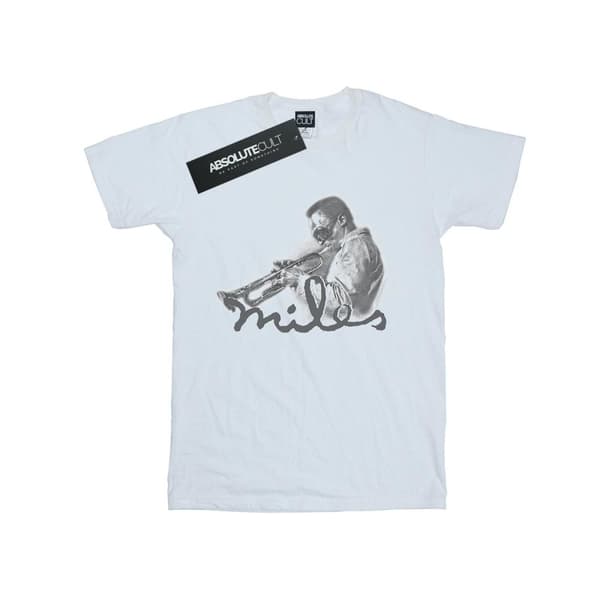 Miles Davis Profil Sketch T-shirt i bomull för flickor White 5-6 Years