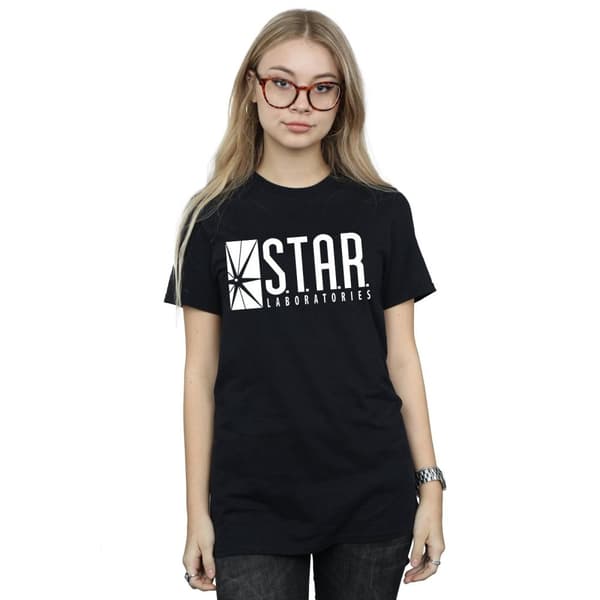 DC Comics Womens/Ladies The Flash STAR Labs Cotton Boyfriend T-Shirt