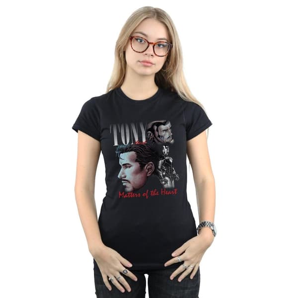 Marvel Dam/Tjej Tony Stark Homage T-shirt i bomull