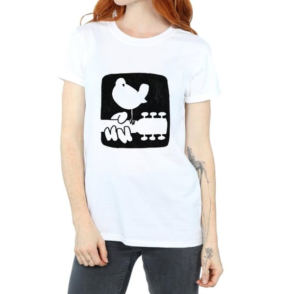 Woodstock Womens/Ladies Guitar Logo Cotton Boyfriend T-Shirt