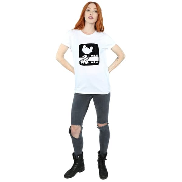 Woodstock Womens/Ladies Guitar Logo Cotton Boyfriend T-Shirt