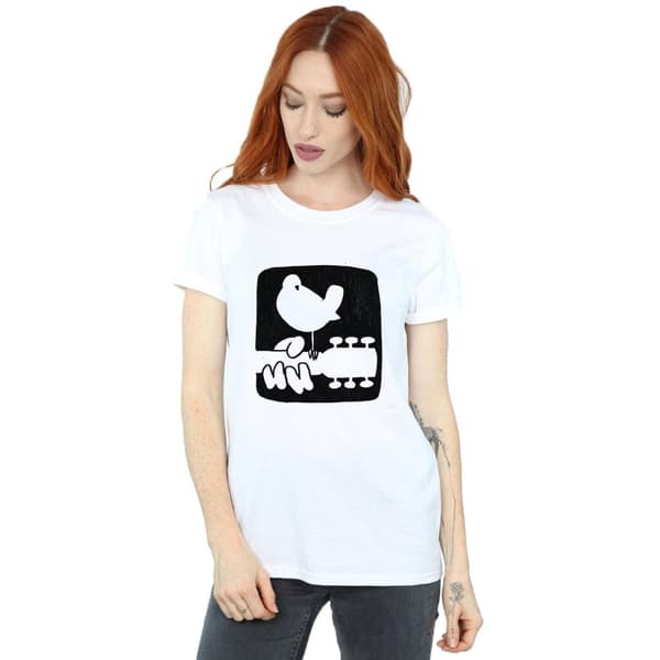 Woodstock Womens/Ladies Guitar Logo Cotton Boyfriend T-Shirt