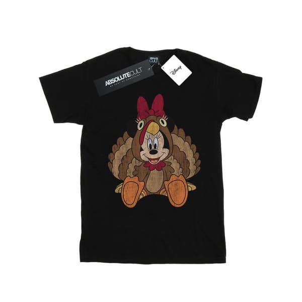 Disney Dam / Dam Minnie Mouse Thanksgiving Turkiet Kostym Bomull Boyfriend T-shirt