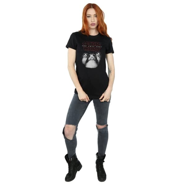 Star Wars Dam/Tjej The Last Jedi Porgs Boyfriend T-shirt i bomull