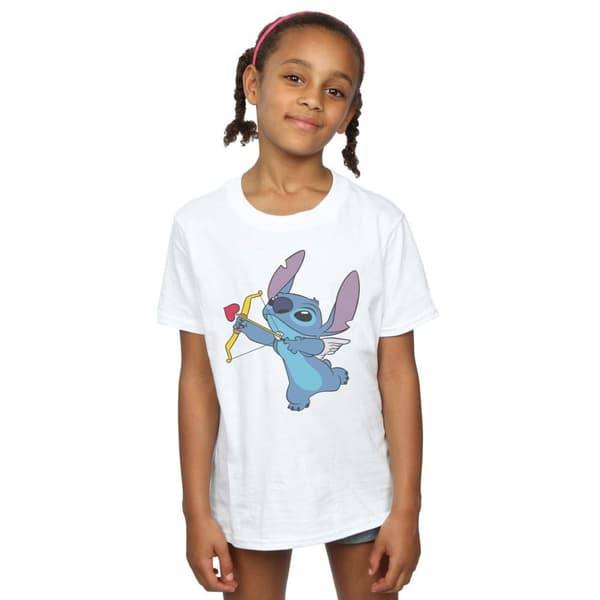 Disney Lilo And Stitch Stitch Cupid Valentines T-shirt i bomull för flickor