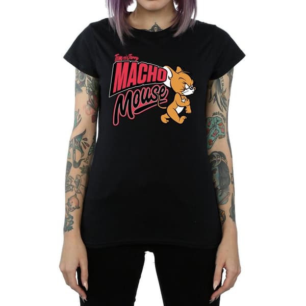 Tom And Jerry Womens/Ladies Macho Mouse Cotton T-Shirt