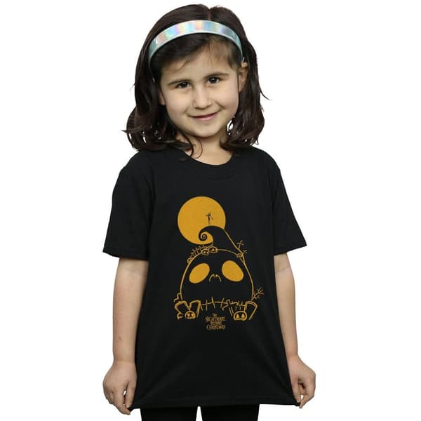 Disney T-shirt i bomull för flickor Nightmare Before Christmas Jack Skellington Cemetary