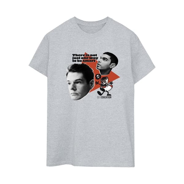 Netflix Dam/kvinnor Sex Education One Way Triangle Boyfriend T-shirt i bomull Sports Grey 3XL
