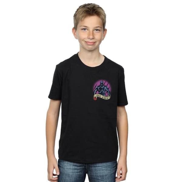 Marvel Boys Black Panther Tattoo Breast Print T-Shirt