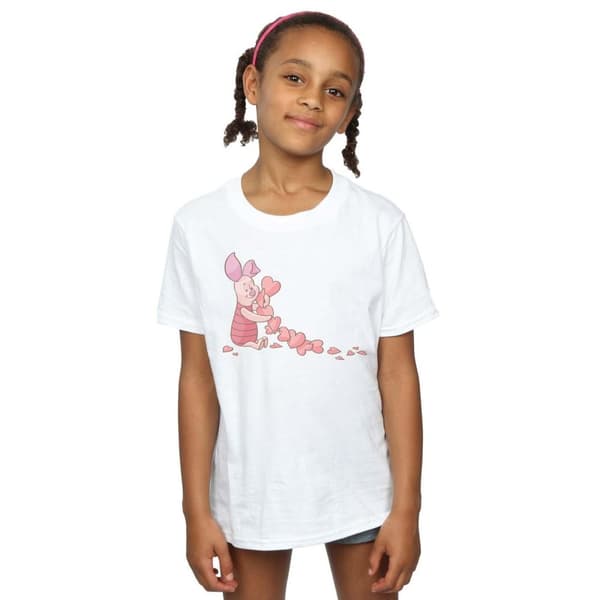 Disney Winnie the Pooh Piglet Chain of Hearts - T-shirt i bomull för flickor