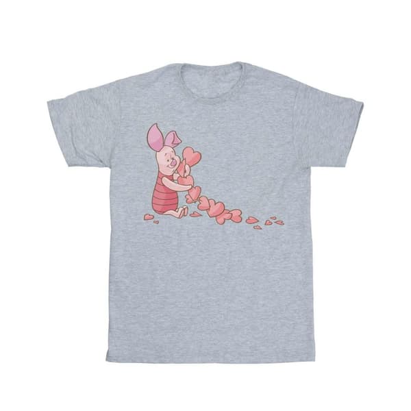 Disney Winnie the Pooh Piglet Chain of Hearts - T-shirt i bomull för flickor