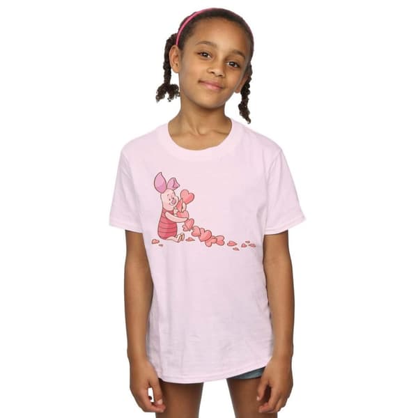 Disney Winnie the Pooh Piglet Chain of Hearts - T-shirt i bomull för flickor