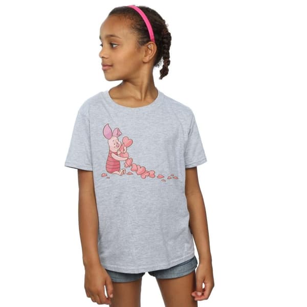 Disney Winnie the Pooh Piglet Chain of Hearts - T-shirt i bomull för flickor