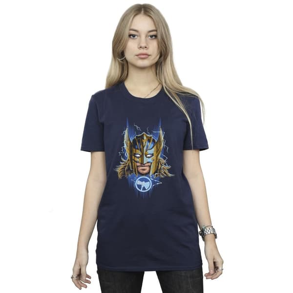 Marvel Dam/Tjej - Thor Love And Thunder Mask - Boyfriend-T-shirt i bomull