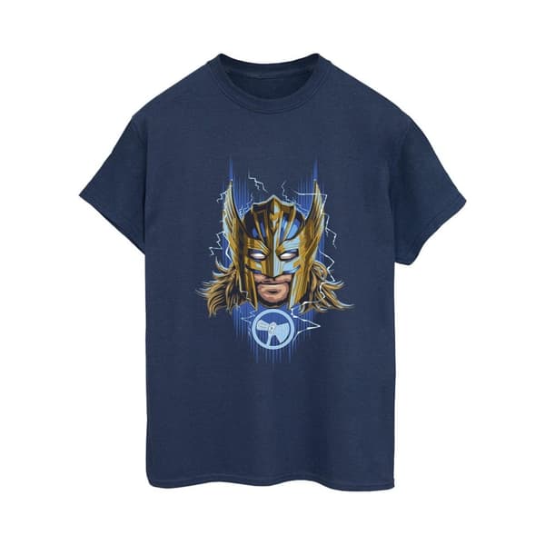 Marvel Dam/Tjej - Thor Love And Thunder Mask - Boyfriend-T-shirt i bomull