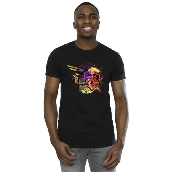 Marvel Guardians Of The Galaxy - T-shirt med abstrakt sköld på bröstet