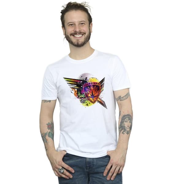 Marvel Guardians Of The Galaxy - T-shirt med abstrakt sköld på bröstet