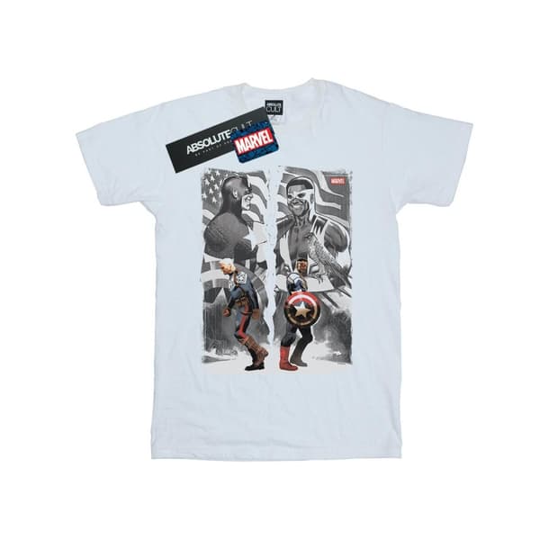 Marvel Mens Falcon And Captain America Split T-Shirt