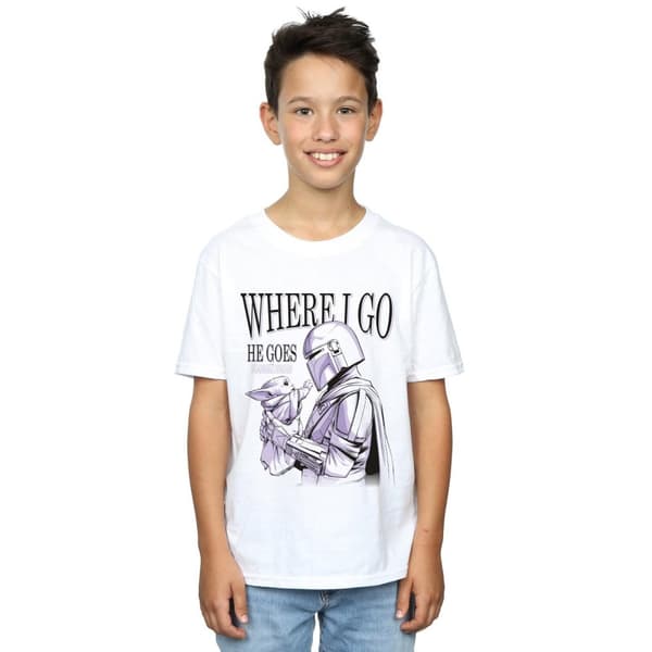 Star Wars Boys The Mandalorian Where I Go T-Shirt