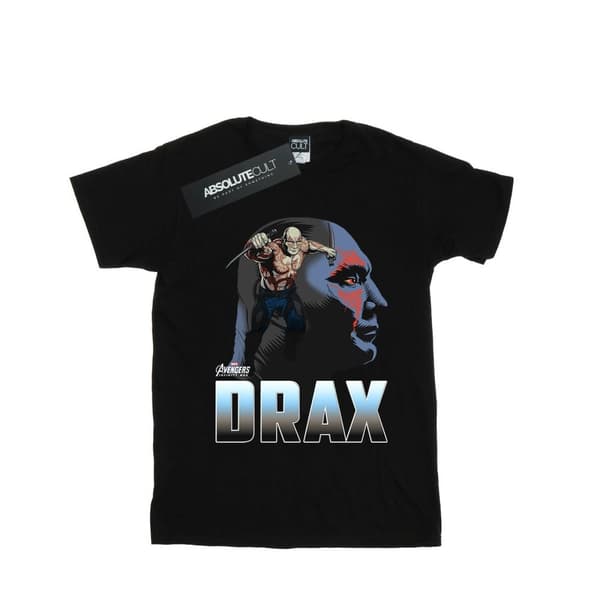 Marvel Girls Avengers Infinity War Drax Character Cotton T-Shirt Black 5-6 Years