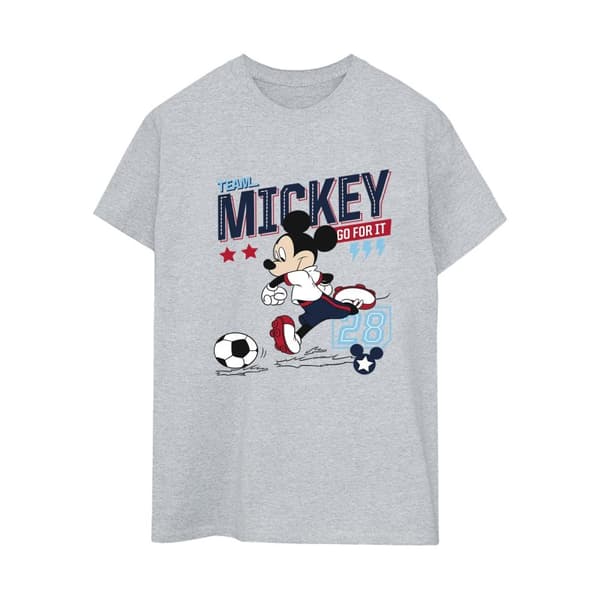Disney Dam/Tjej Musse Pigg Team Musse Fotboll Pojkvän T-shirt i bomull