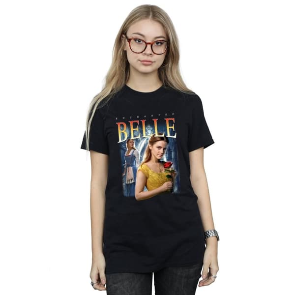 Disney Dam/Tjej Skönheten och odjuret Belle Montage Boyfriend T-shirt i bomull