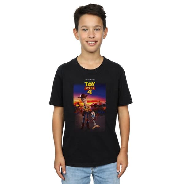 Disney T-shirt med affisch för pojkar Toy Story 4 Woody och Forky