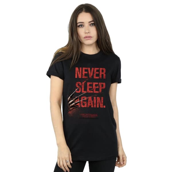 A Nightmare On Elm Street Dam/Tjej Never Sleep Again Boyfriend T-shirt i bomull