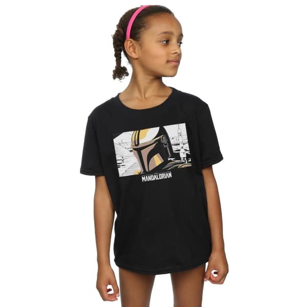 Star Wars The Mandalorian - T-shirt i bomull med profilram för flickor