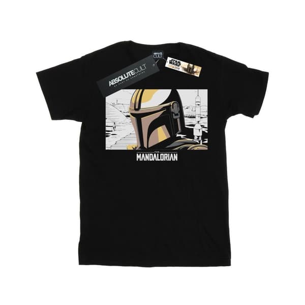 Star Wars The Mandalorian - T-shirt i bomull med profilram för flickor