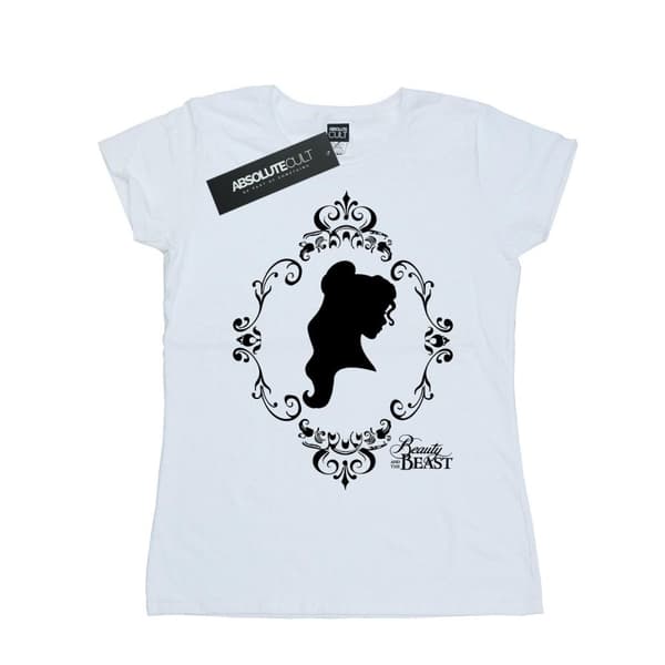 Disney Princess Dam/Tjej Belle Silhouette Bomulls-T-shirt