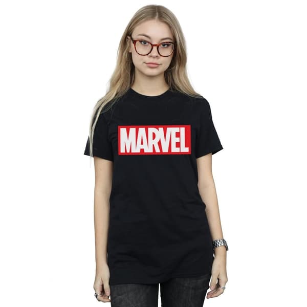Marvel Comics Womens/Ladies Classic Logo Cotton Boyfriend T-Shirt